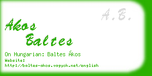 akos baltes business card